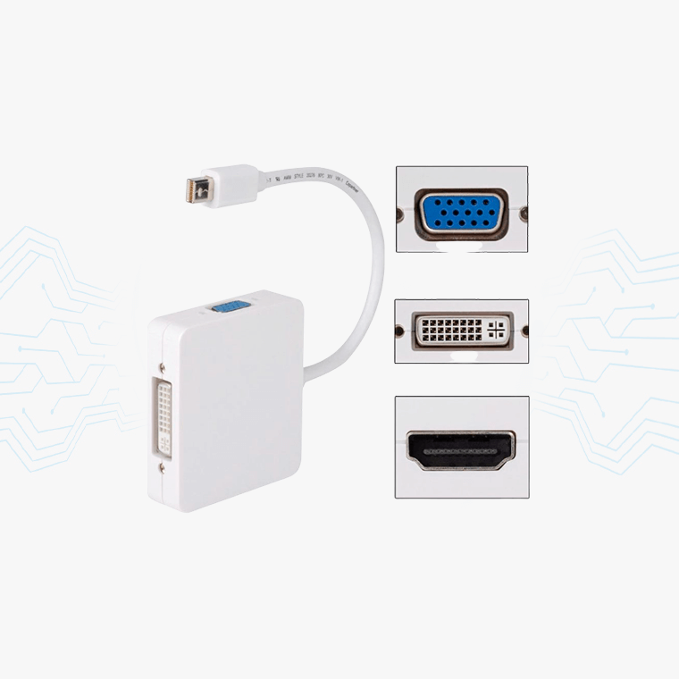 ADAPTADOR MINI DISPLAY PORT A VGA-HDMI Y DVI245