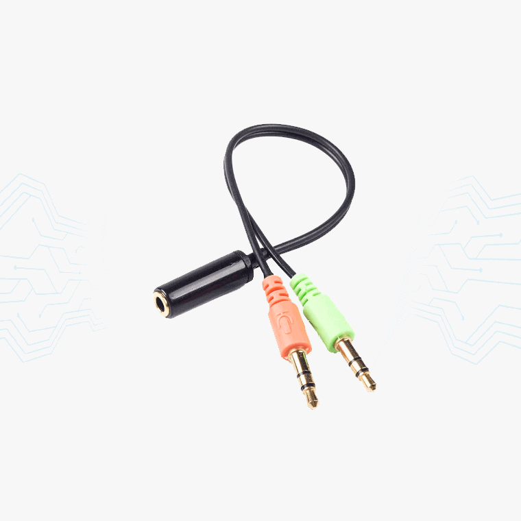 CABLE ADAPTADOR JACK HEMBRA 3.5MM A 2 PLUG 3.5