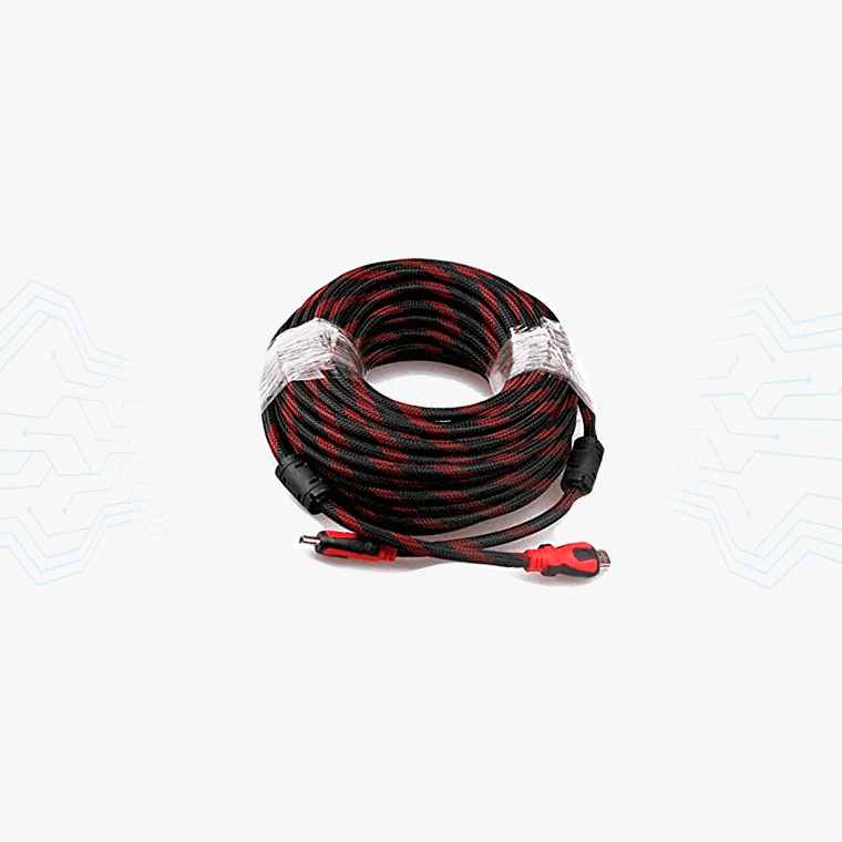 CABLE HDMI 15 METROS MALLA ROJO