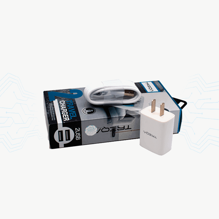 CARGADOR DE PARED TREQA CARGA RAPIDA CH-631 CABLE TIPO C