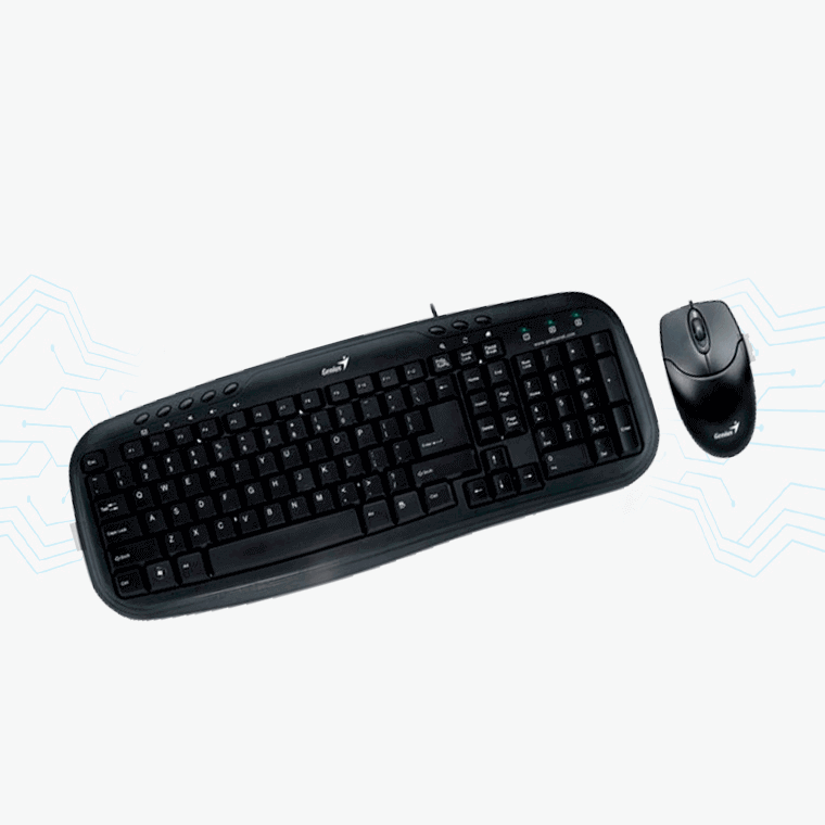 COMBO TECLADO Y MOUSE GENIUS KM200 USB NEGRO