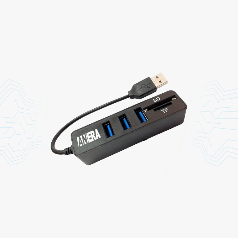 HUB USB 4 PUERTOS 2.0 SD/TF MODELO 4365C