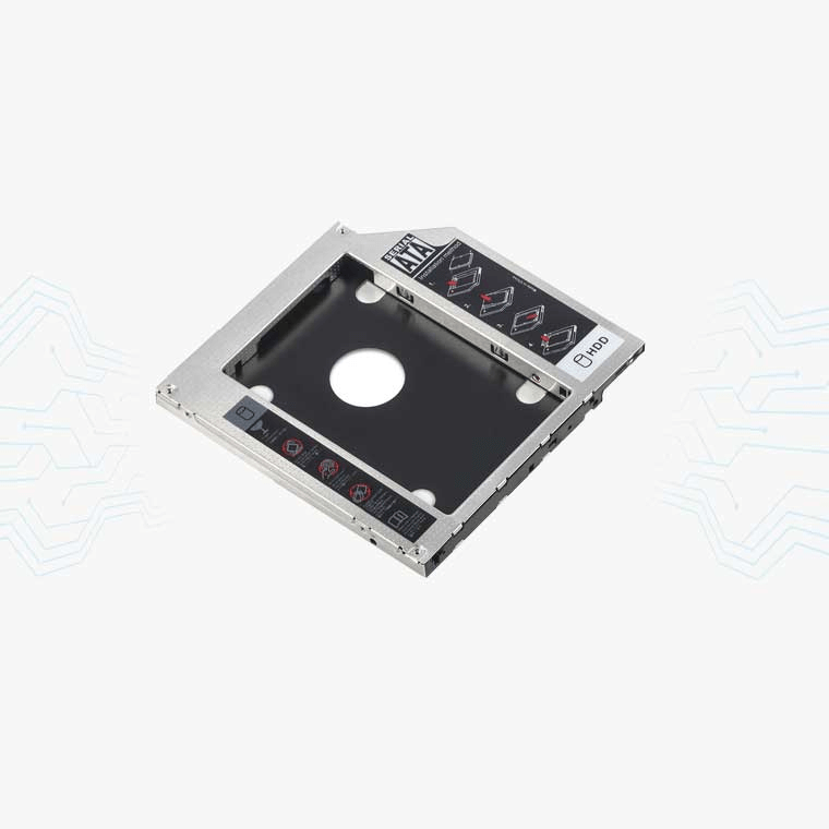 LECTOR PARA SEGUNDO DISCO DURO SATA HDD SSD CADDY 12.5MM 12701