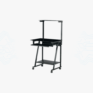 MESA PARA PC MIXTA MAJESTIC DE VIDRIO Y MADERA