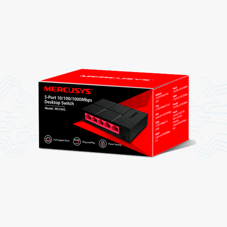 SWITCH MERCUSYS 5-PORT 10-100-1000MBPS MS105G