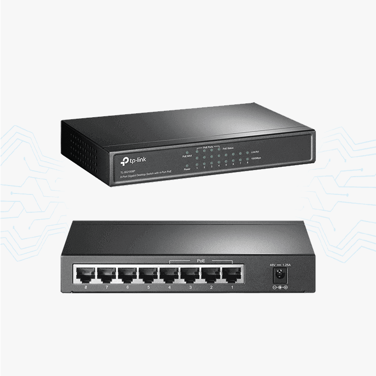 SWITCH TP-LINK TLSG1008P 8 PUERTOS 10-100-1000MBPS 4 PUERTOS POE