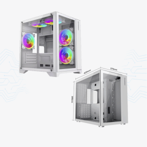 CASE GAMING GAMEMAX INFINITY WHITE VIDRIO TEMPLADO