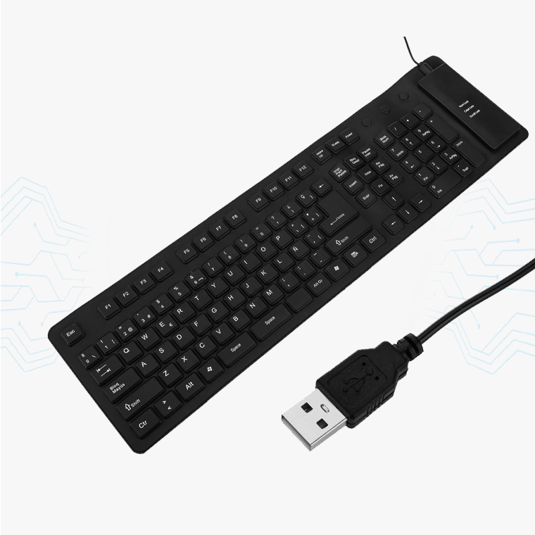 TECLADO FLEXIBLE USB 15.6 109 TECLAS NEGRO
