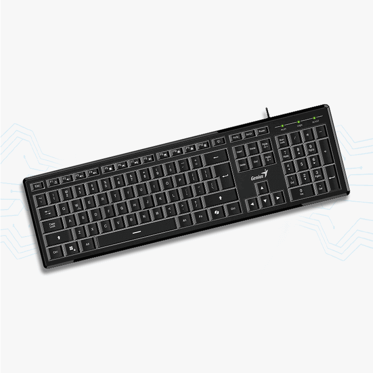 TECLADO GENIUS ILUMINADO USB SLIMSTAR 820 BLACK