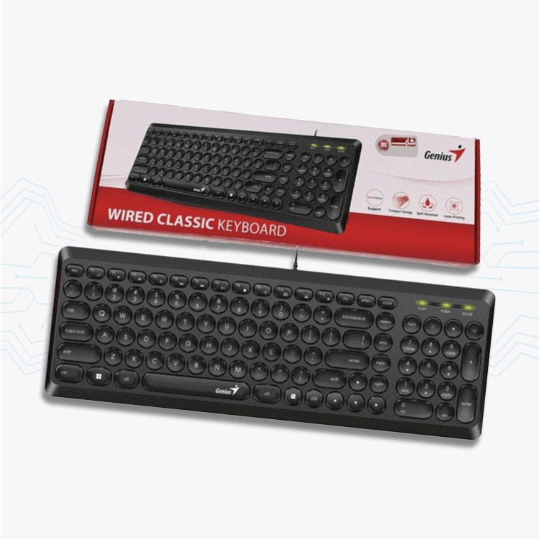 TECLADO GENIUS SLIM STAR Q200 USB BLACK TECLAS REDONDAS