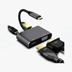 ADAPTADOR TIPO C A HDMI/ VGA HEMBRA TIPO C Y USB 3.0 4K 1080P