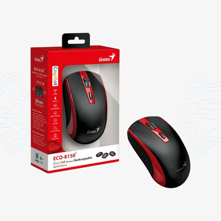 MOUSE GENIUS ECO-8150 WIRELESS ROJO