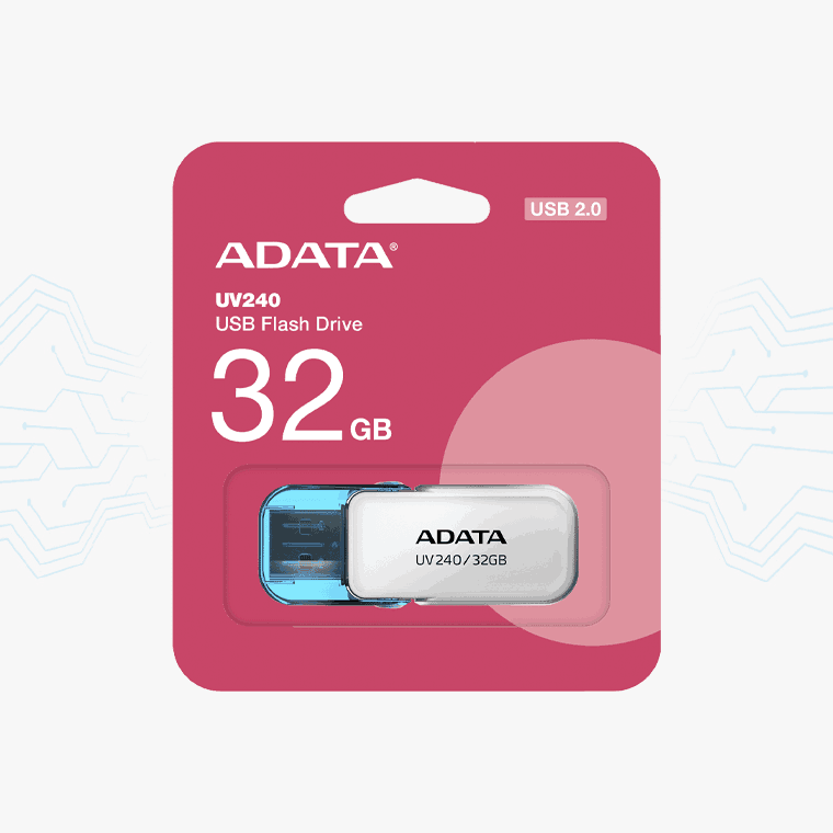 FLASH MEMORY ADATA 32GB UV240 USB 2.0 BLANCO