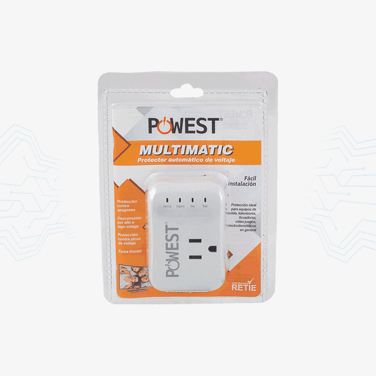 PROTECTOR VOLTAJE POWEST MULTIMATIC 10A /1200W/1 TOMA