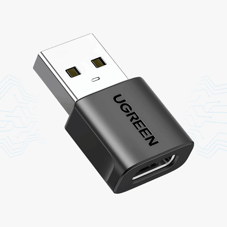 ADAPTADOR TIPO C HEMBRA A USB 3.0 MACHO UGREEN
