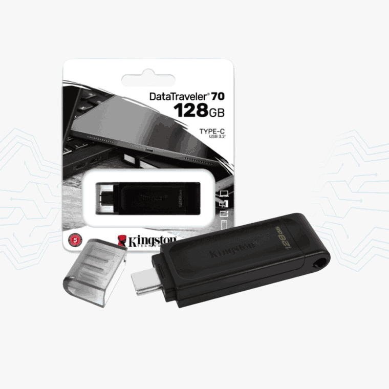 FLASH MEMORY 128GB KINGSTON TIPO C USB3.2 GEN 1 BLACK
