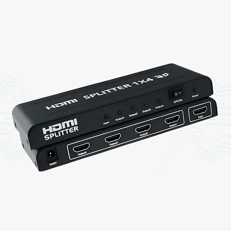 SPLITTER HDMI 4 PUERTOS 1080P 3D ENERGIZADO